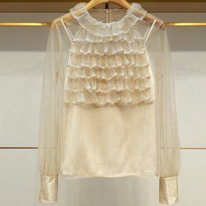 New Ruffle Lace Chiffon Blouse girl